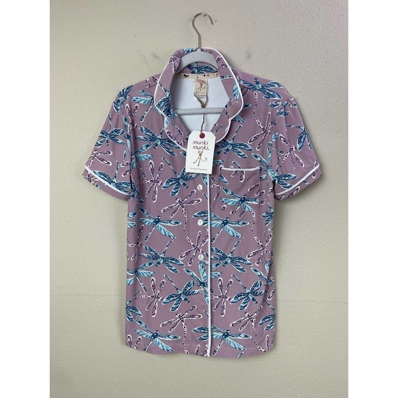 NWT‎ munki munki Short Sleeve Pajama Top Size Medium - Picture 1 of 8